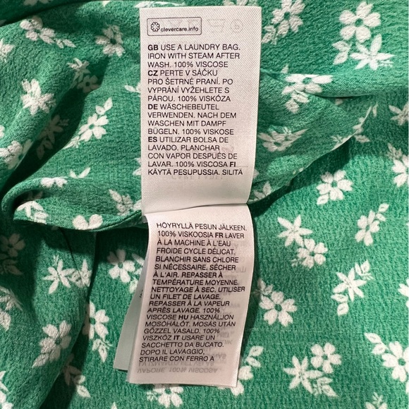 & Other Stories women's floral puff sleeve midi dress with slit green size 4 - Picture 11 of 14